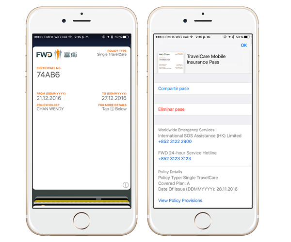FWD Digital Insurance Policy Mobile Wallet