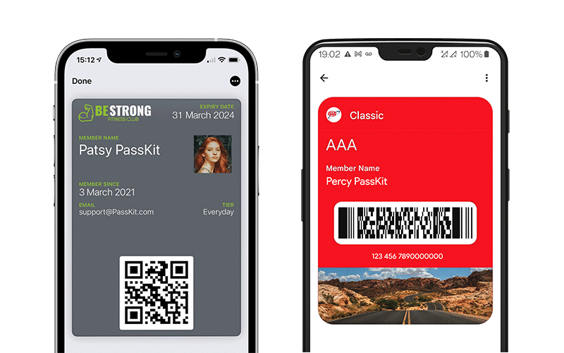 Digital Membership Card Example in Apple Wallet and Google Wallet